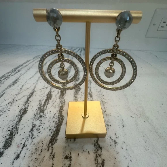 Swarovski Gold Crystal Earrings - Picture 6 of 10